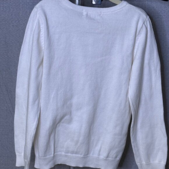 H & M - Girls Long Sleeve Sparkly Snowflake Sweater - Size 4-6y - Picture 3 of 4